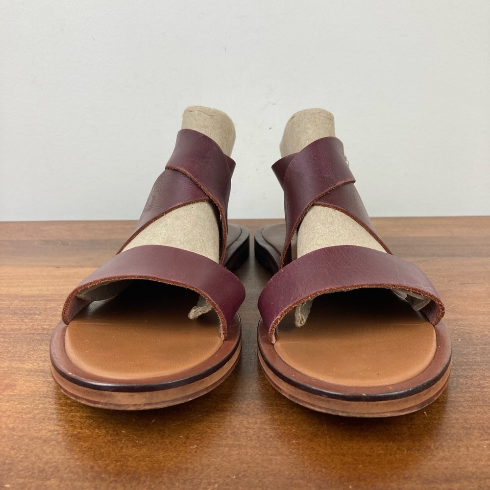 Zara Basic Collection Brown Leather Slingback San… - image 3